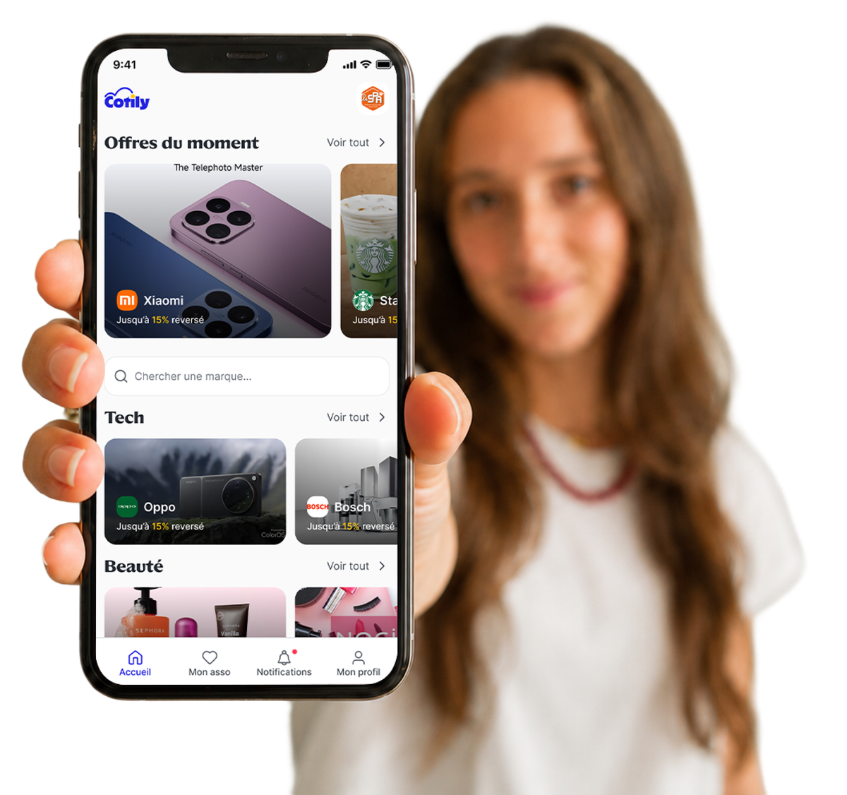Application Cotily sur smartphone